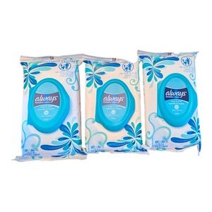 Always Feminine Wipes Fresh & Clean 32 Count Pack‎ of 3 Total 96 Wipes